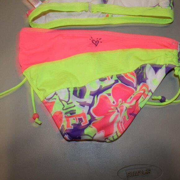 Multi Color 2 Pcs Justice Bikini Swimsuit Size 14 - Picture 7 of 10